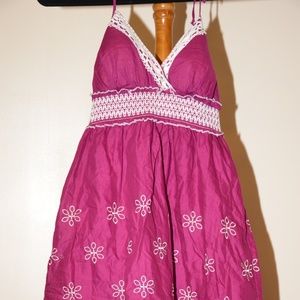 Small Halter Summer Dress Magenta